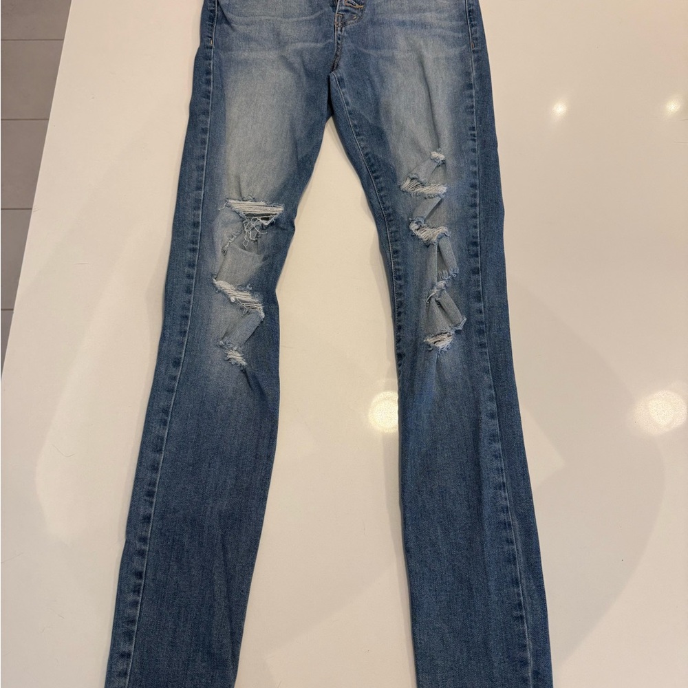 Flying Monkey Light Blue Distressed Skinny Jeans